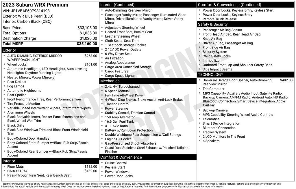 2023 Subaru WRX Premium