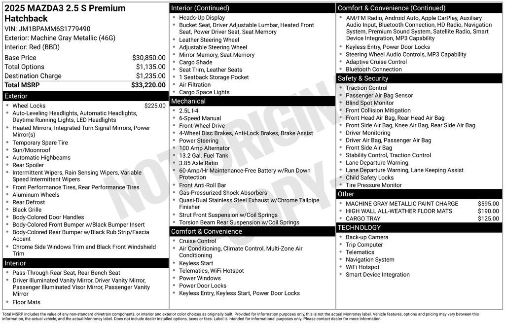 2025 Mazda Mazda3 2.5 S Premium Package