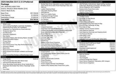 2025 Mazda Mazda CX-5 2.5 S Preferred Package