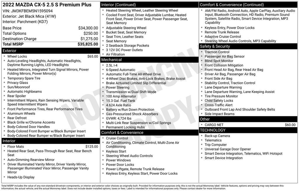 2022 Mazda Mazda CX-5 2.5 S Premium Plus Package