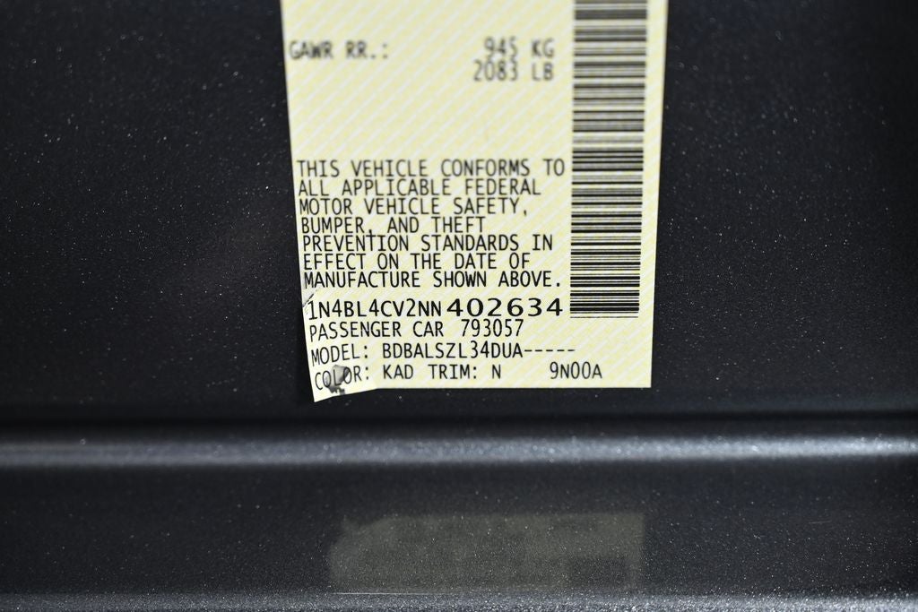 2022 Nissan Altima 2.5 SR Certified Select