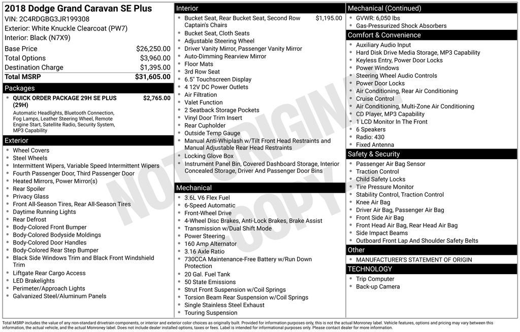 2018 Dodge Grand Caravan SE Plus
