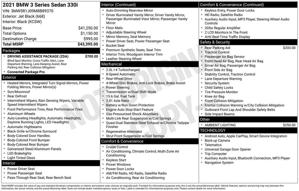2021 BMW 3 Series 330i