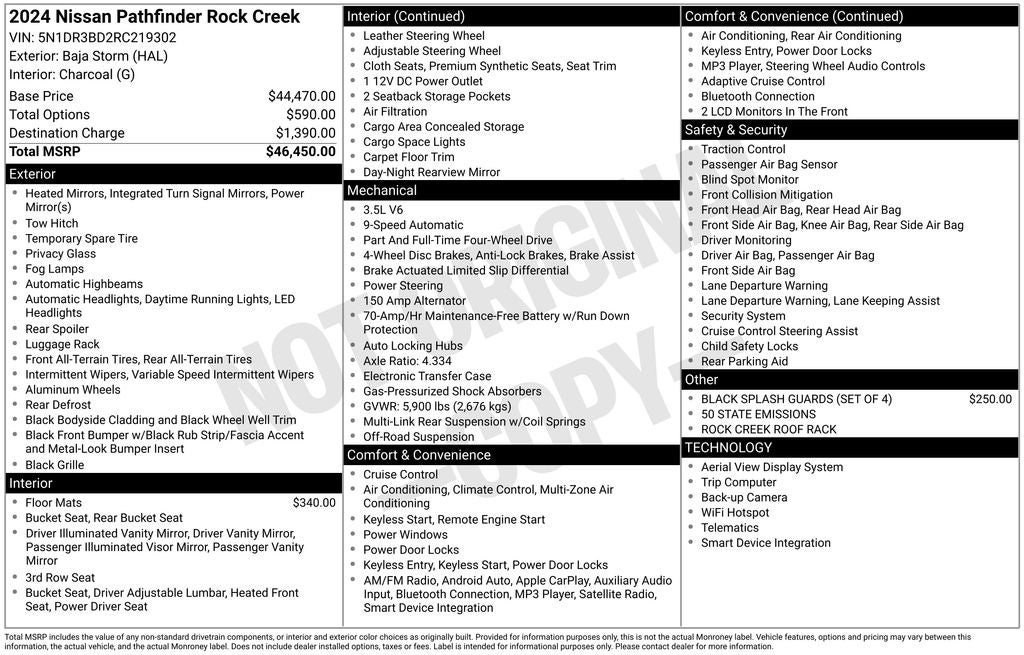 2024 Nissan Pathfinder Rock Creek