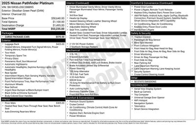 2025 Nissan Pathfinder Platinum Nissan Certified