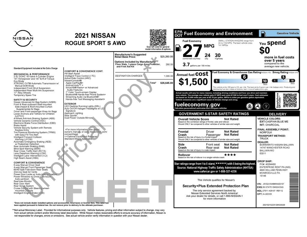 2021 Nissan Rogue Sport S