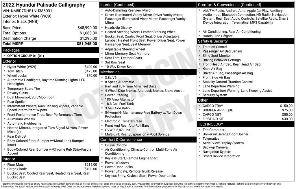 2022 Hyundai Palisade Calligraphy