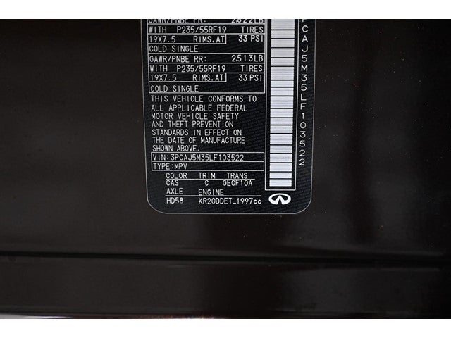 2020 INFINITI QX50 SENSORY