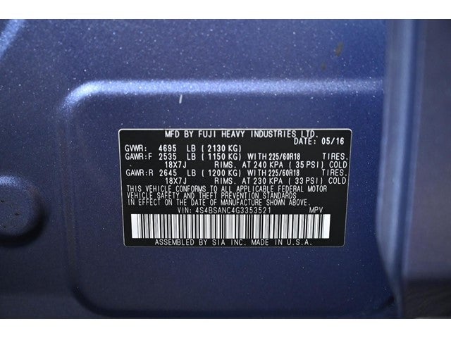 2016 Subaru Outback 2.5i Limited