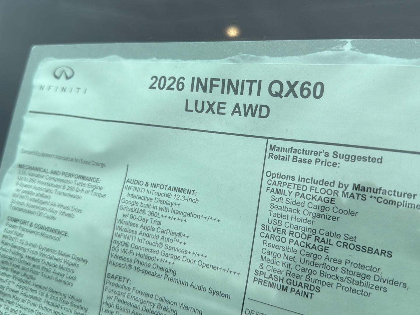 2026 INFINITI QX60 LUXE