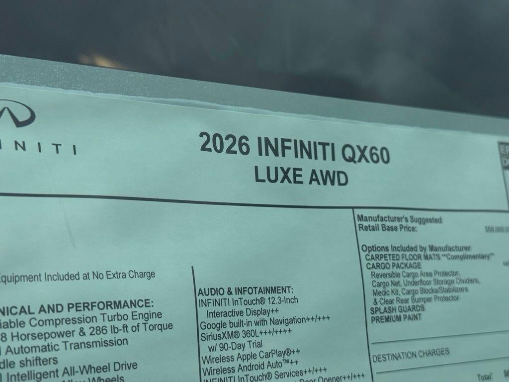 2026 INFINITI QX60 LUXE