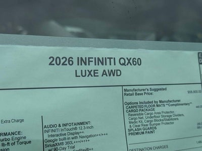 2026 INFINITI QX60 LUXE