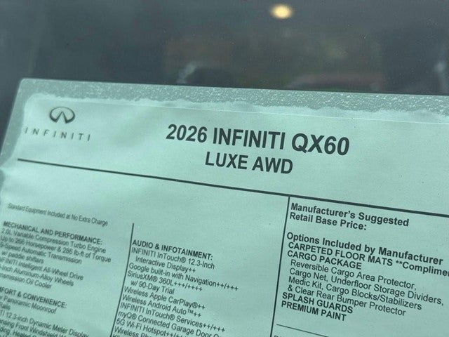 2026 INFINITI QX60 LUXE