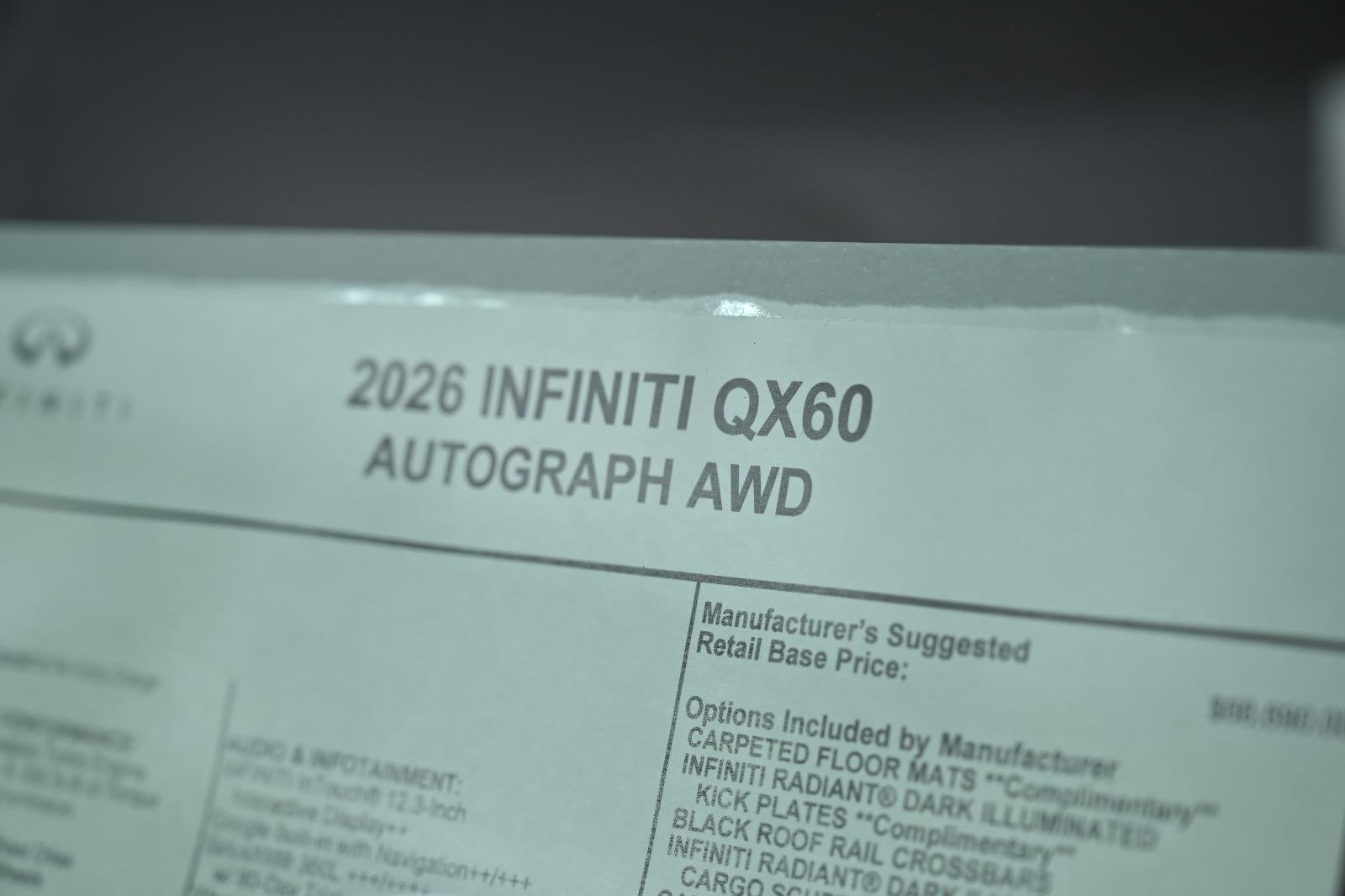 2026 INFINITI QX60 AUTOGRAPH