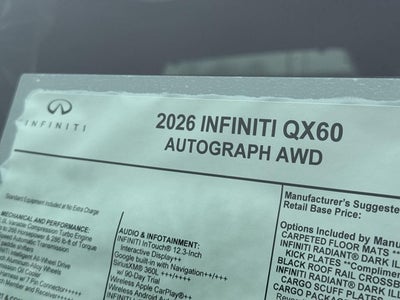 2026 INFINITI QX60 AUTOGRAPH