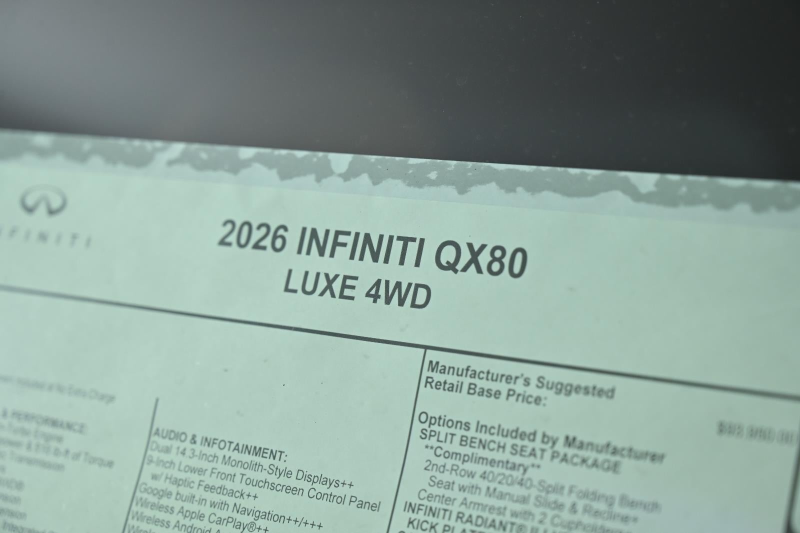 2026 INFINITI QX80 LUXE