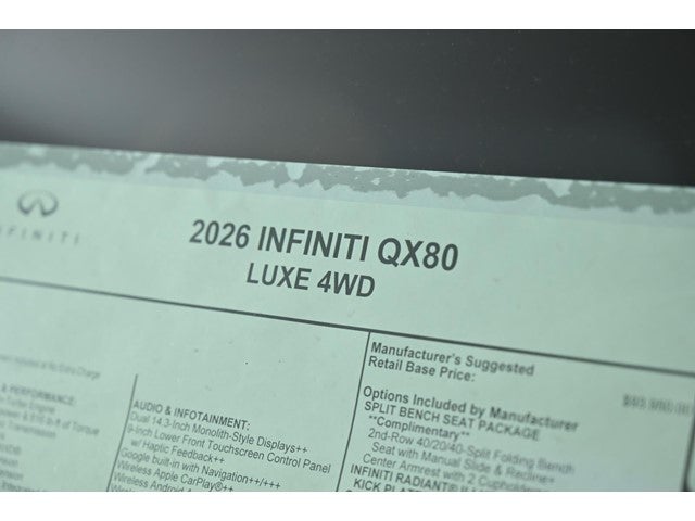 2026 INFINITI QX80 LUXE