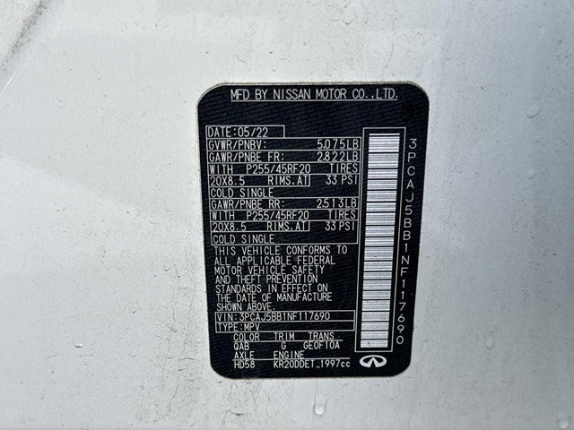 2022 INFINITI QX50 LUXE