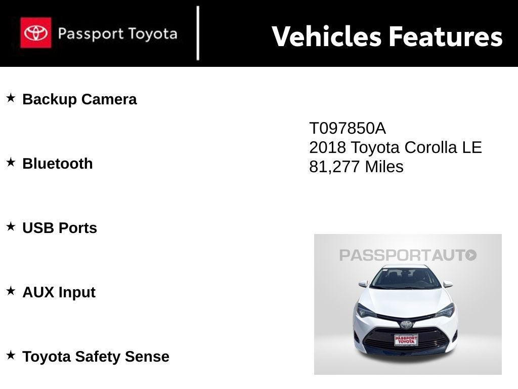 2018 Toyota Corolla LE