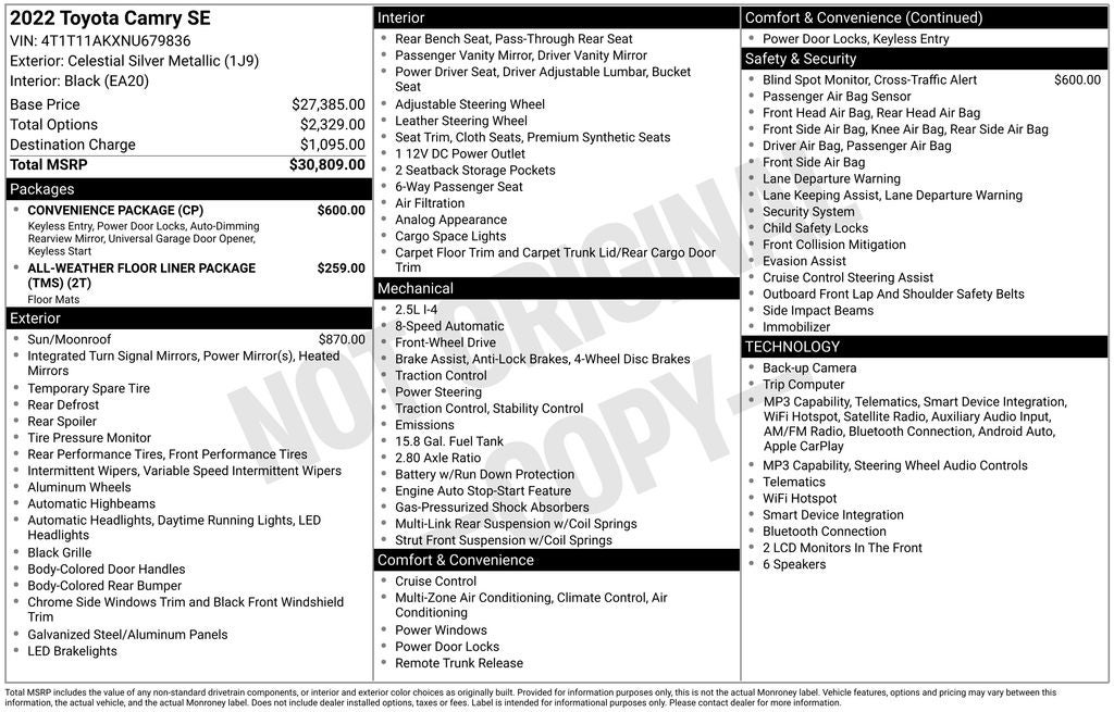 2022 Toyota Camry SE