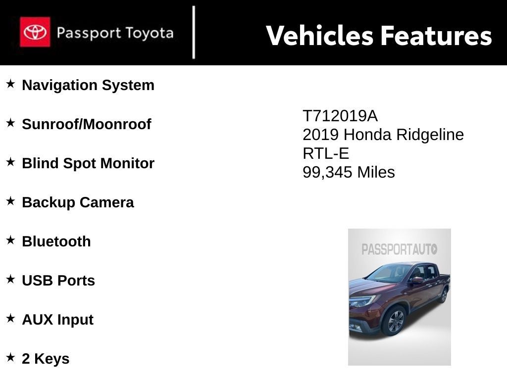 2019 Honda Ridgeline RTL-E