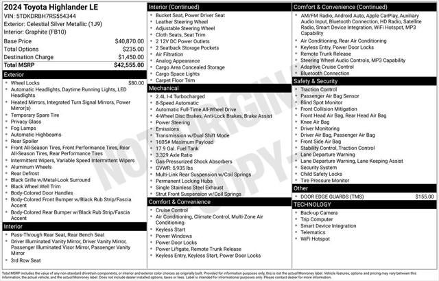 2024 Toyota Highlander LE