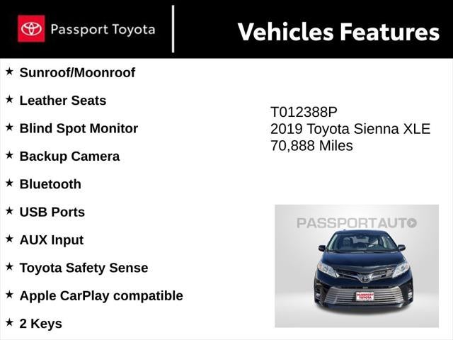 2019 Toyota Sienna XLE 8 Passenger