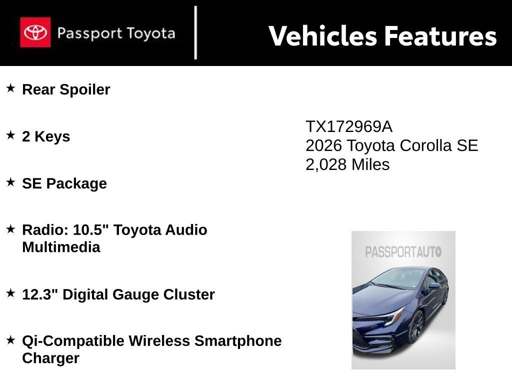 2026 Toyota Corolla SE