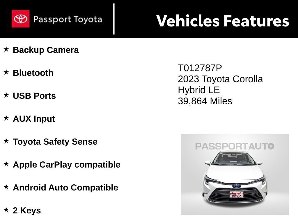 2023 Toyota Corolla Hybrid LE