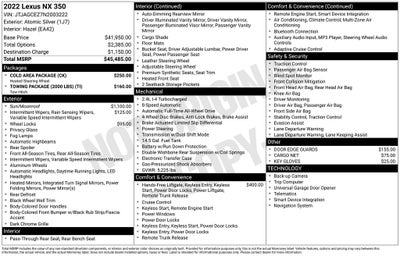 2022 Lexus NX 350 Base