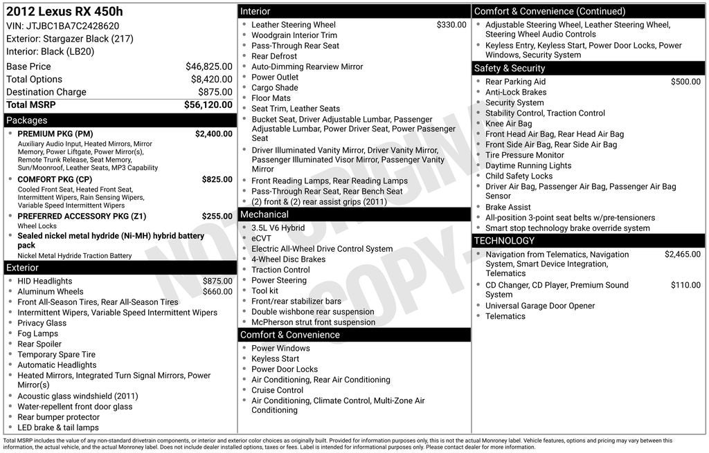 2012 Lexus RX 450h
