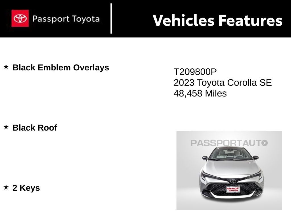 2023 Toyota Corolla Hatchback SE